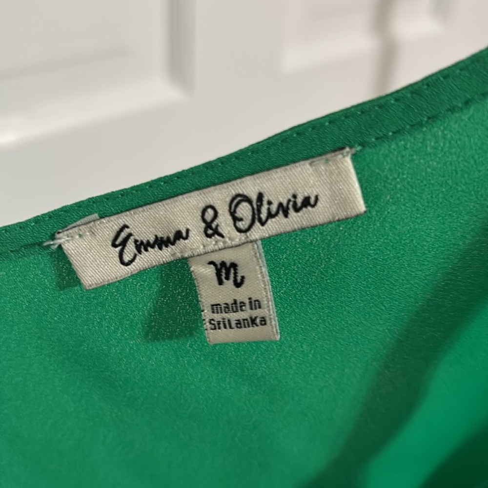 Green Ruffle Sleeveless Top - Picture 2 of 2